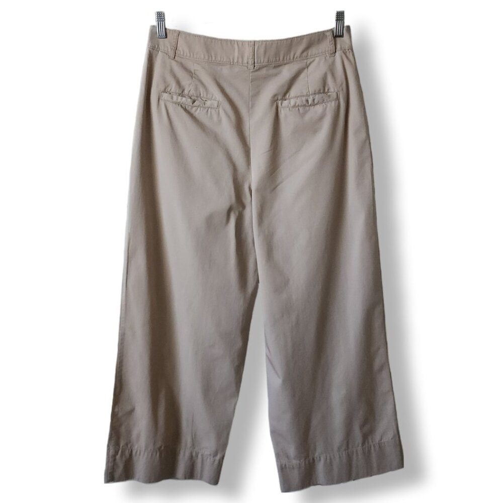 LOFT Petite Poplin Pleated Wide Leg Relaxed Khaki Pants NWOT - Picture 5 of 8